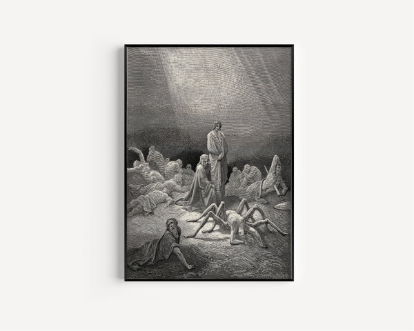 Gustave Doré — Purgatorio, Canto XII: Arachne, Half Spider Now | Dante Illustration Print