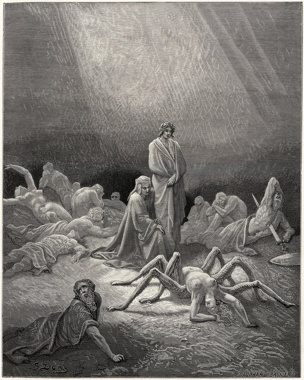 Gustave Doré — Purgatorio, Canto XII: Arachne, Half Spider Now | Dante Illustration Print