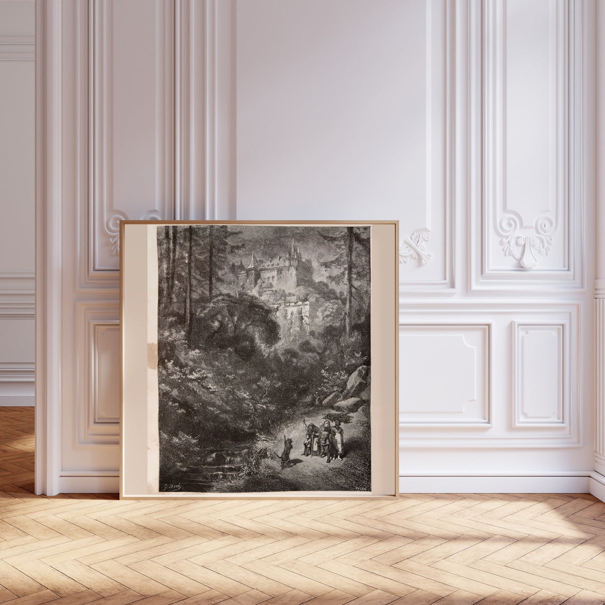 Gustave Doré — Puss in Boots: The Cat Runs Ahead to the Castle | Fairy Tale Illustration Print - 9ArtPrints