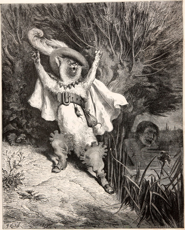 Gustave Doré — Puss in Boots: The Marquis of Carabas Is Drowning | Fairy Tale Illustration Print
