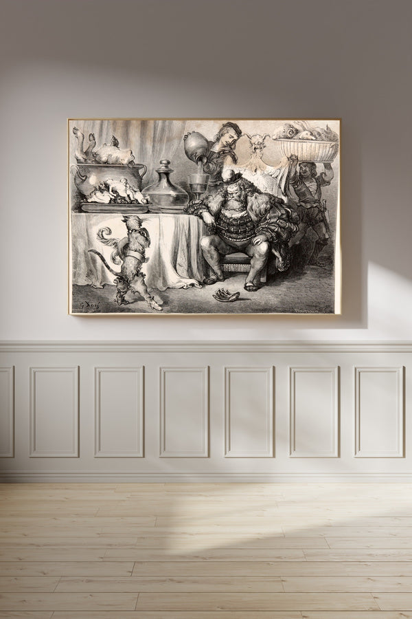 Gustave Doré — Puss in Boots: The Ogre's Feast | Fairy Tale Illustration Print