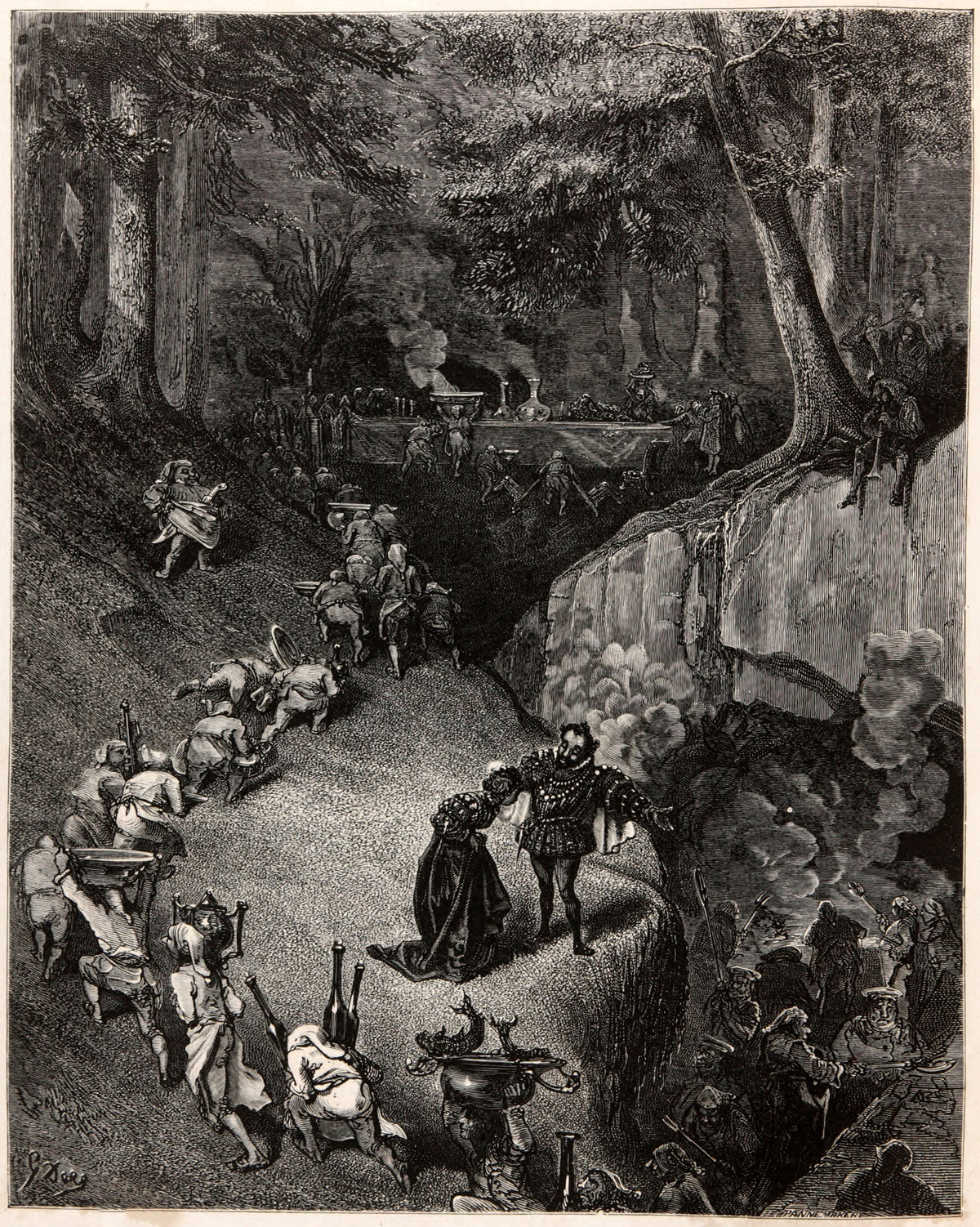 Gustave Doré — Riquet with the Tuft: The Cooks in the Forest | Fairy Tale Illustration Print - 9ArtPrints