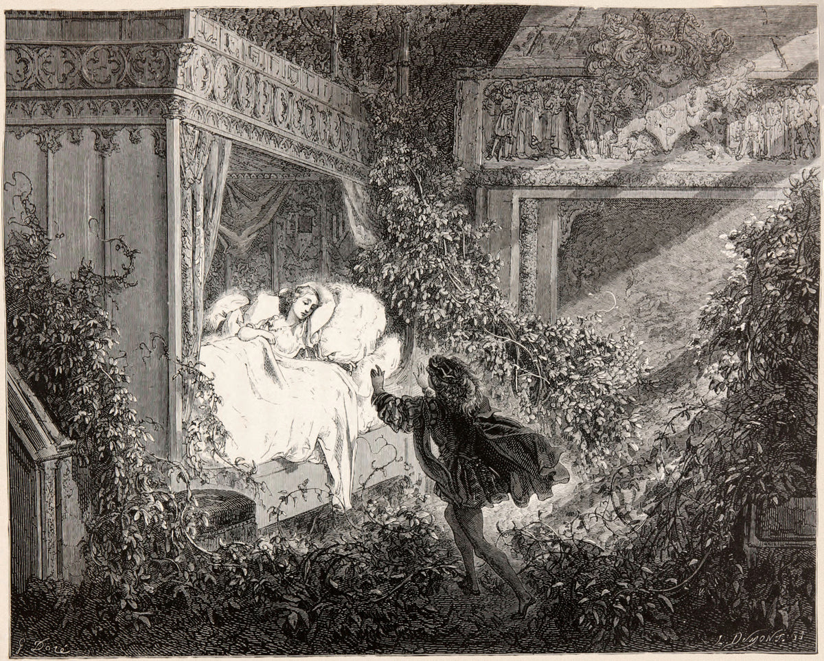 Gustave Doré — Sleeping Beauty: The Prince Finds the Princess | Fairy Tale Illustration Print - 9ArtPrints