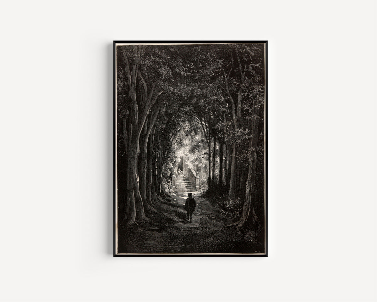 Gustave Doré — Sleeping Beauty: The Prince in the Forest Avenue | Fairy Tale Illustration Print - 9ArtPrints