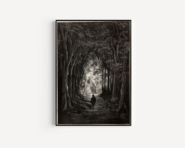 Gustave Doré — Sleeping Beauty: The Prince in the Forest Avenue | Fairy Tale Illustration Print