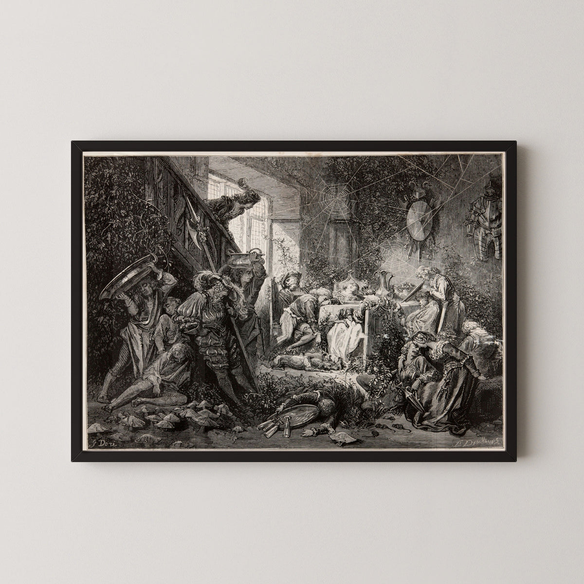 Gustave Doré — Sleeping Beauty: The Sleeping Court | Fairy Tale Illustration Print - 9ArtPrints