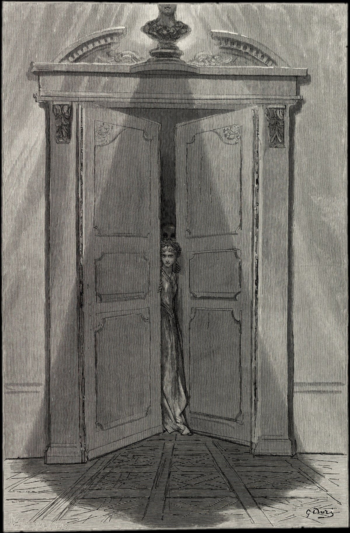 Gustave Doré — Some late visiter entreating entrance at my chamber door | Gothic Illustration Print - 9ArtPrints