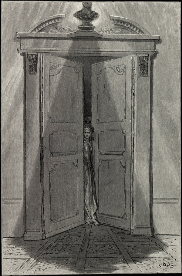 Gustave Doré — Some late visiter entreating entrance at my chamber door | Gothic Illustration Print