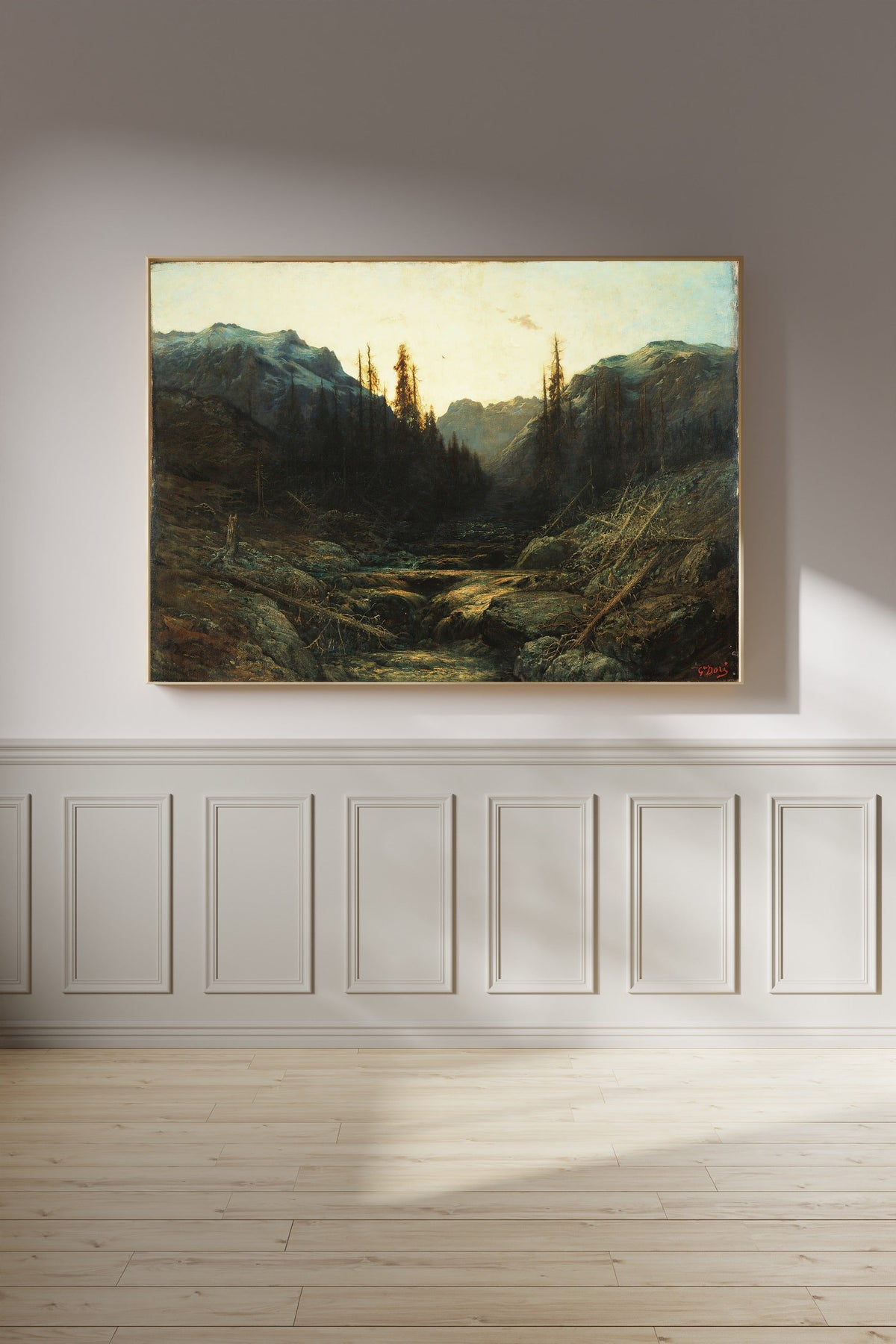 Gustave Doré — Stream in Mountains at Dusk | Fine Art Print - 9ArtPrints