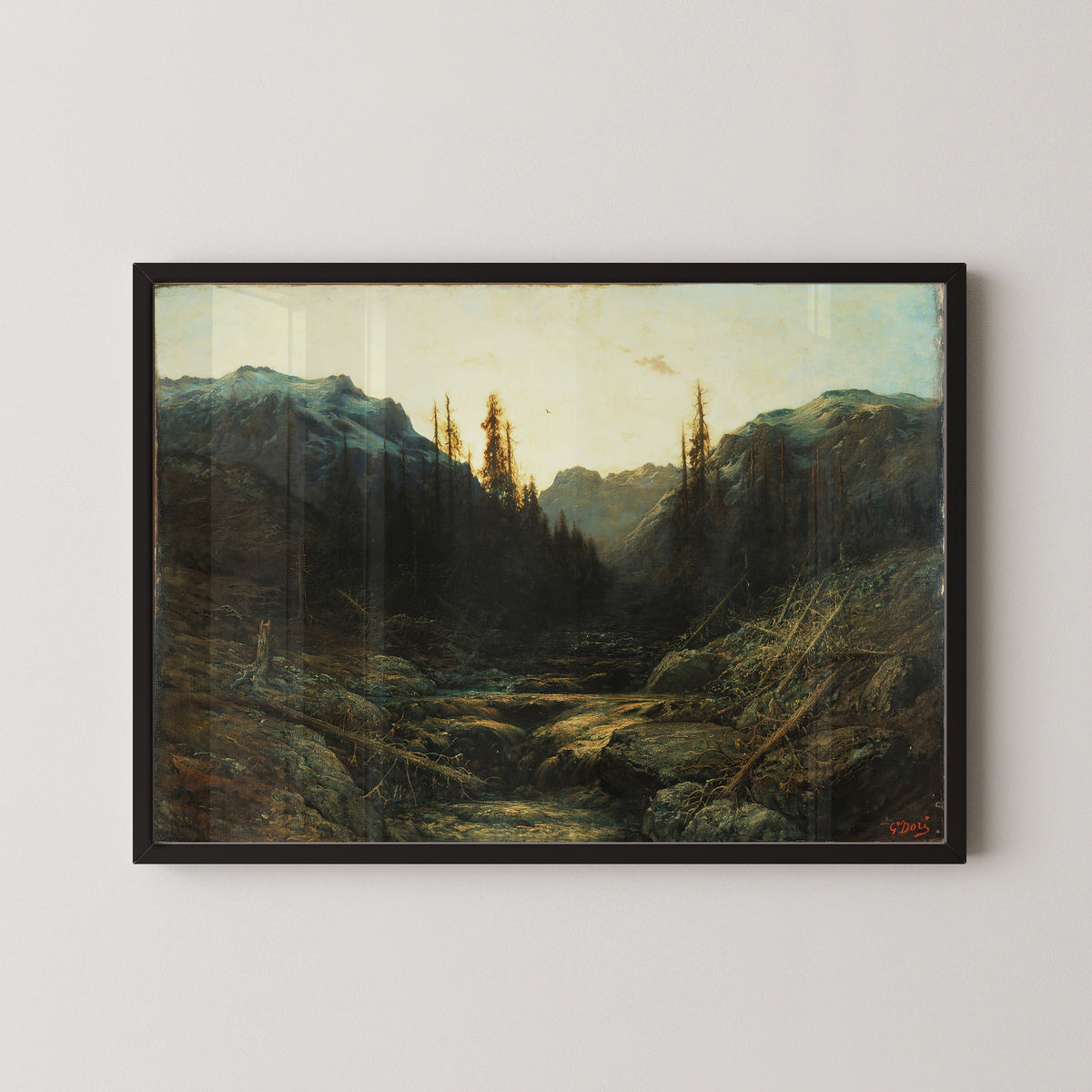 Gustave Doré — Stream in Mountains at Dusk | Fine Art Print - 9ArtPrints