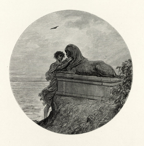 Gustave Doré — Tailpiece: the Sphinx | Gothic Illustration Print