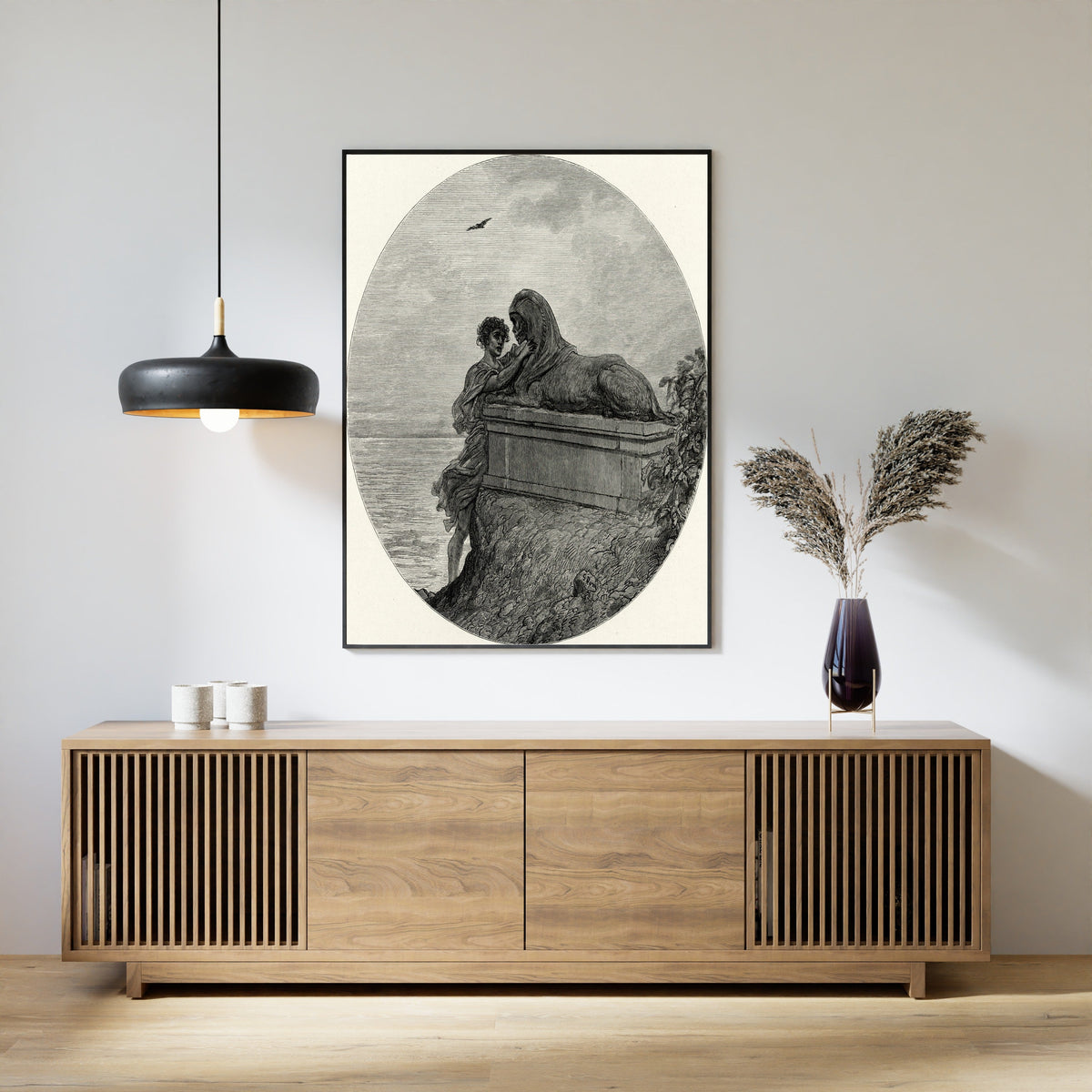 Gustave Doré — Tailpiece: the Sphinx | Gothic Illustration Print - 9ArtPrints