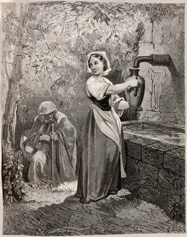 Gustave Doré — The Fairies: The Girl at the Fountain | Fairy Tale Illustration Print