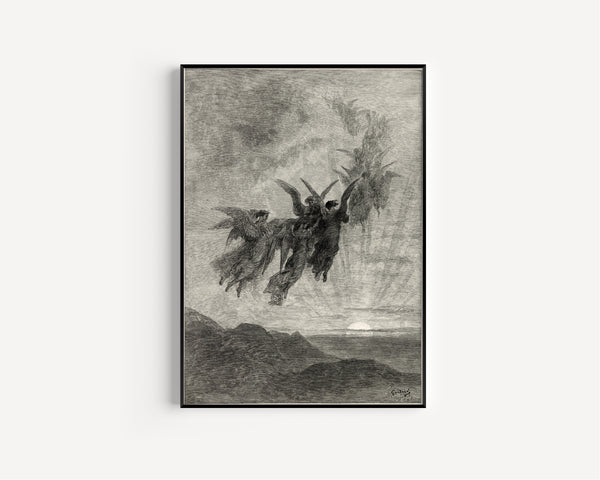 Gustave Doré — The rare and radiant maiden whom the angels name Lenore | Gothic Illustration Print