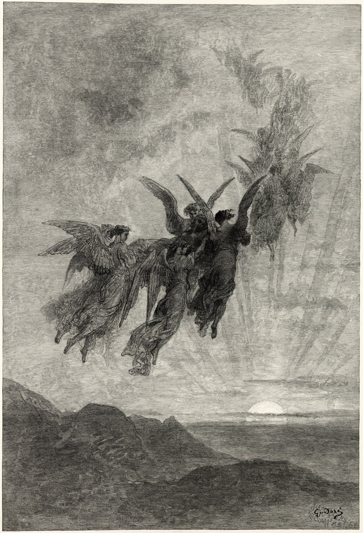 Gustave Doré — The rare and radiant maiden whom the angels name Lenore | Gothic Illustration Print - 9ArtPrints