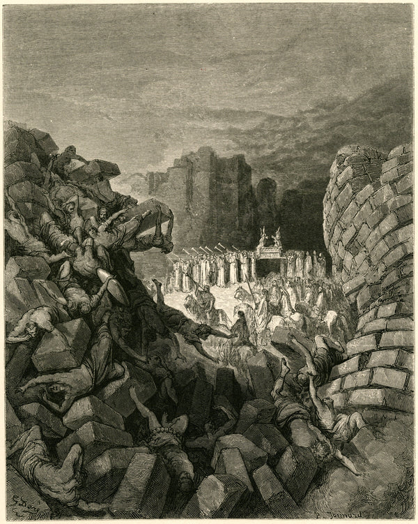 Gustave Doré — The Walls of Jericho Falling Down | Engraving Print