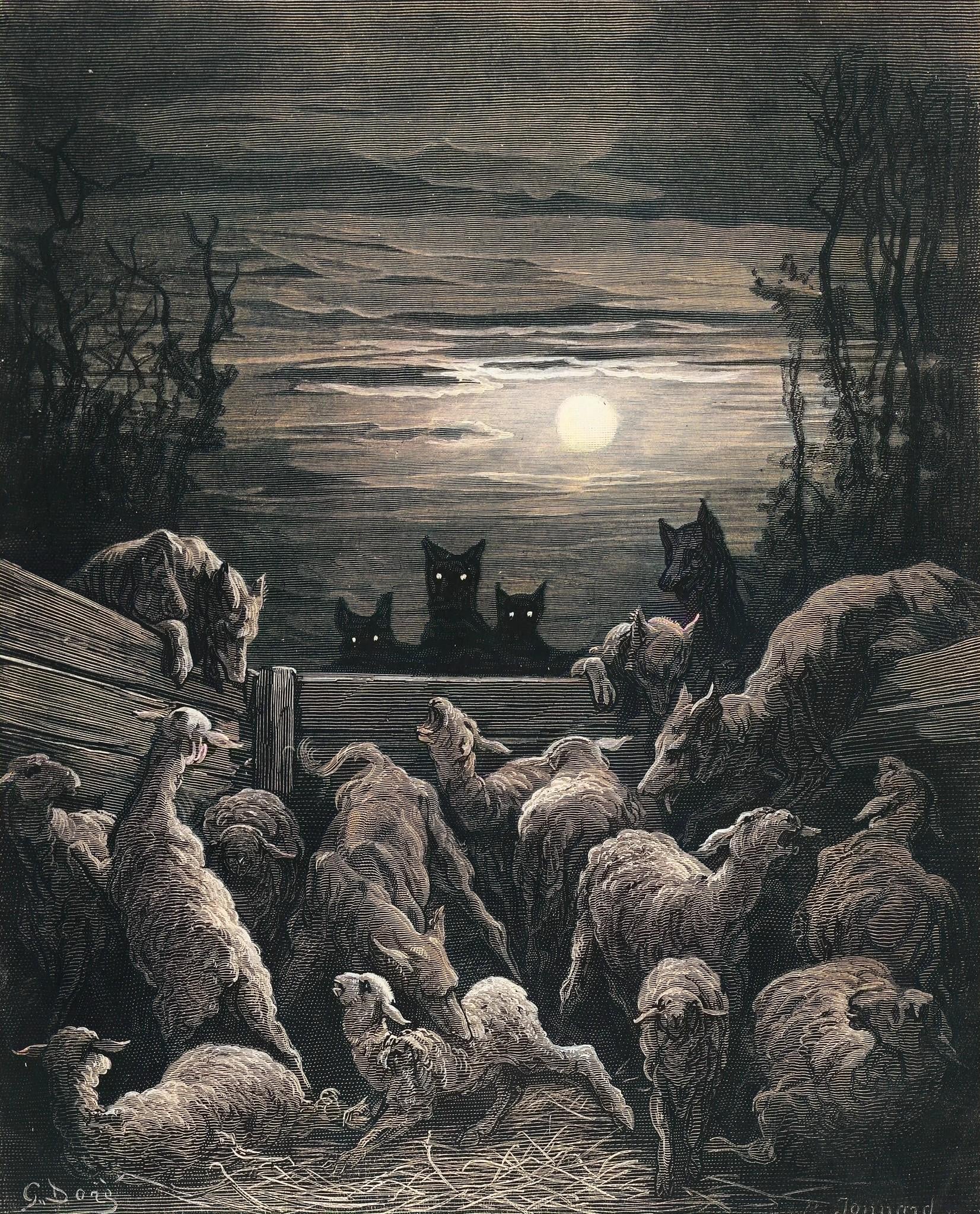 Gustave Doré — The Wolves and the Sheep | Fable Illustration Print - 9ArtPrints