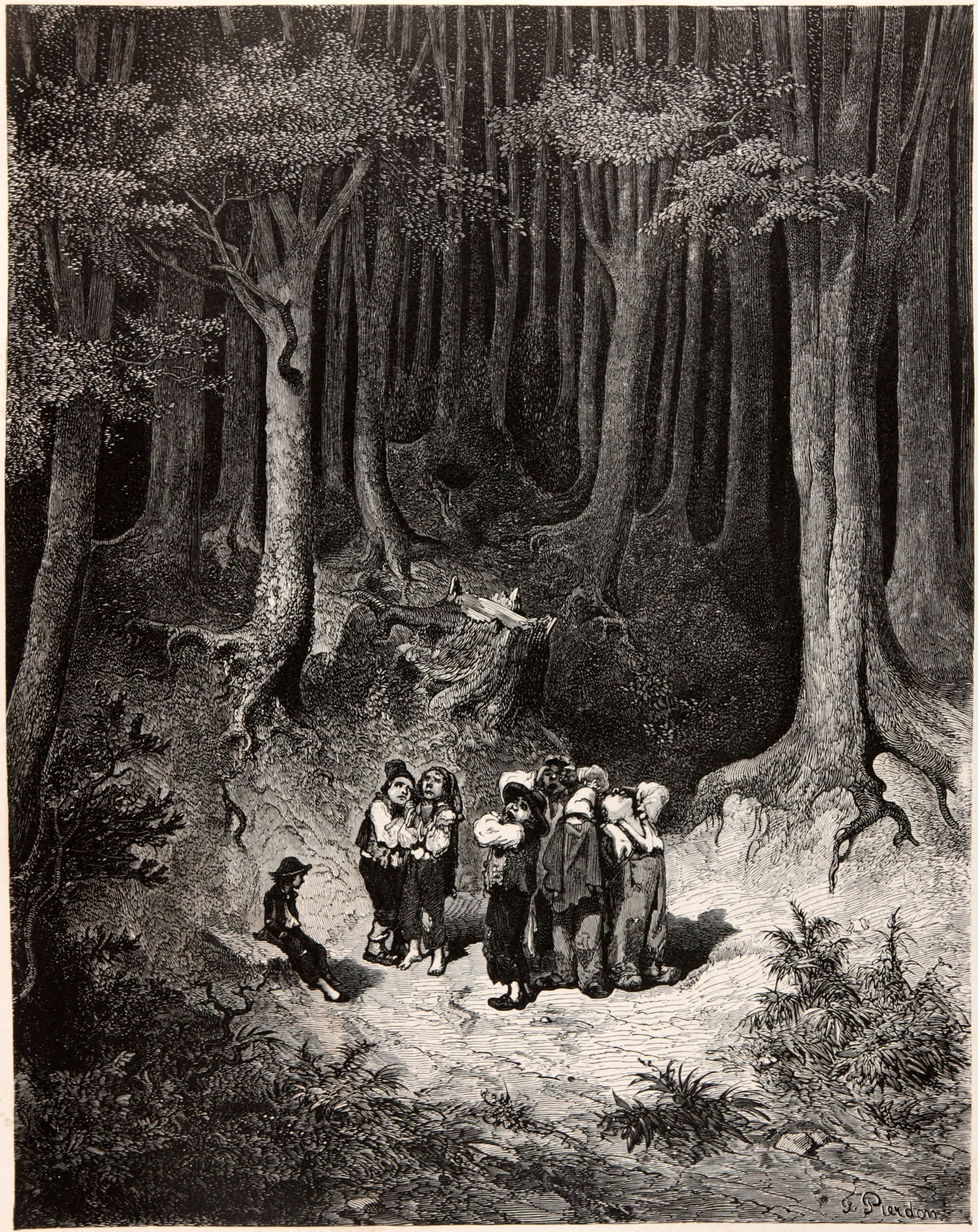 Gustave Doré — Tom Thumb: Lost in the Forest | Fairy Tale Illustration Print - 9ArtPrints