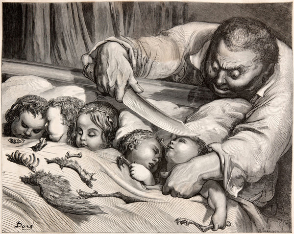 Gustave Doré — Tom Thumb: The Ogre and His Sleeping Daughters | Fairy Tale Illustration Print