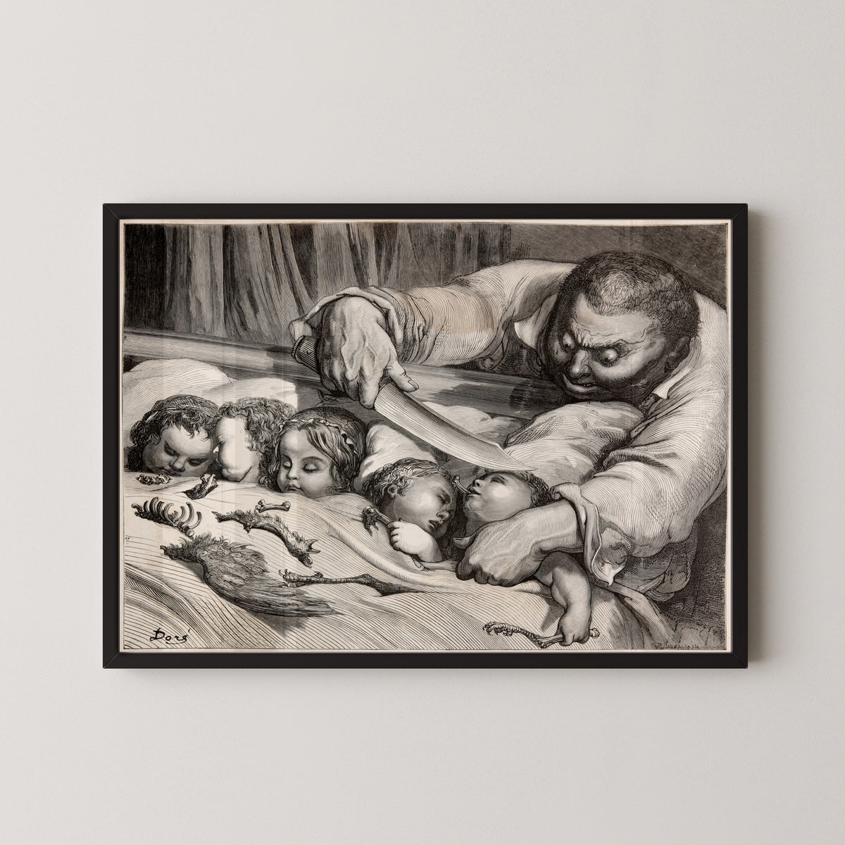 Gustave Doré — Tom Thumb: The Ogre and His Sleeping Daughters | Fairy Tale Illustration Print - 9ArtPrints