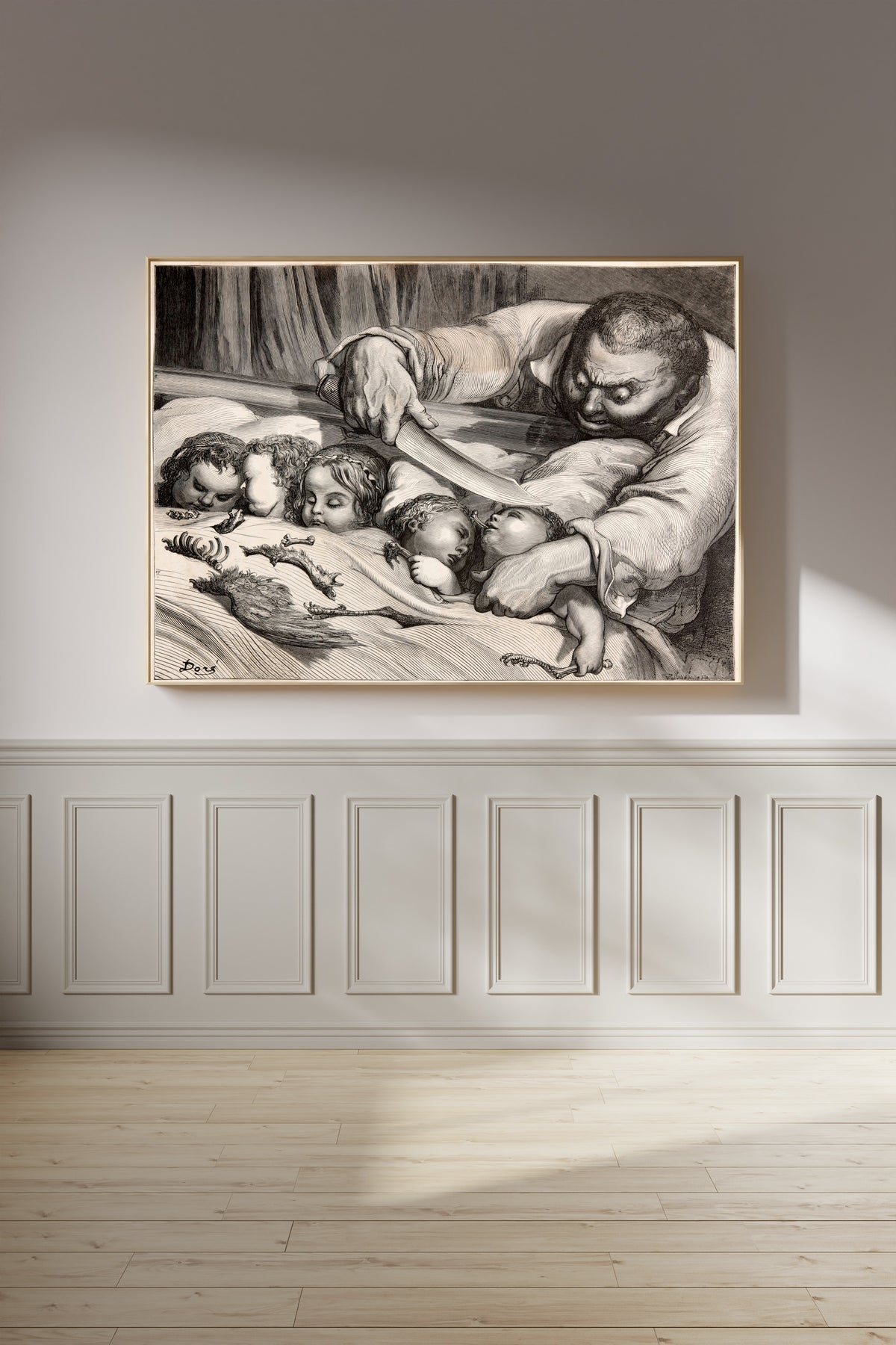 Gustave Doré — Tom Thumb: The Ogre and His Sleeping Daughters | Fairy Tale Illustration Print - 9ArtPrints