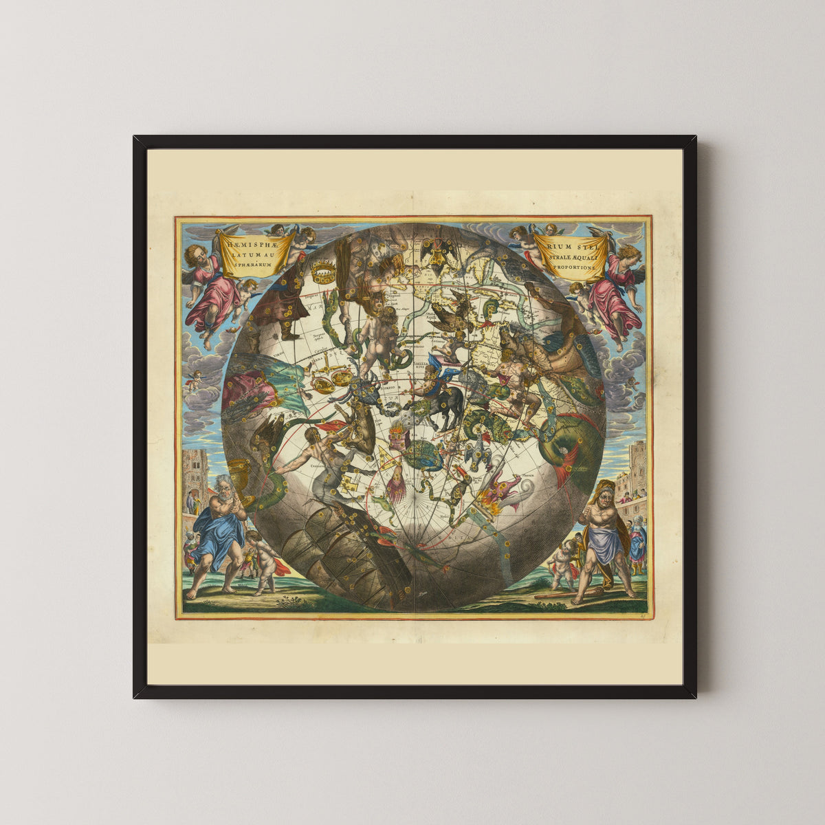 Andreas Cellarius — The Southern Starry Hemisphere in Equal Proportion (Plate 29) | Celestial Map Print