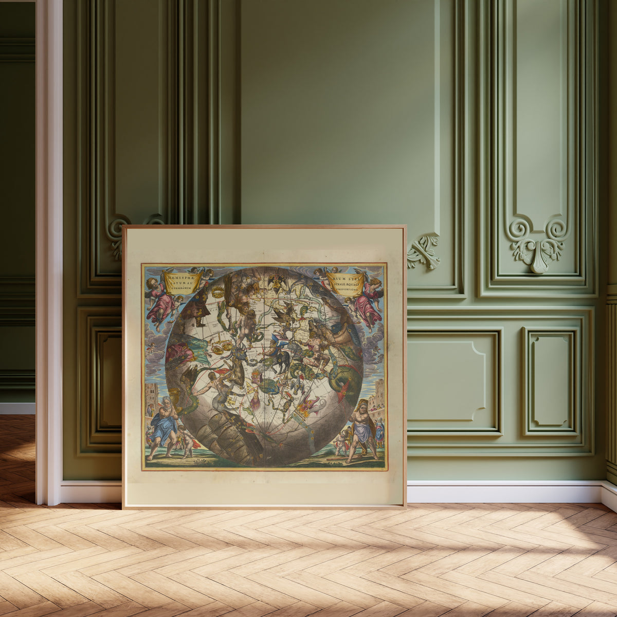 Andreas Cellarius — The Southern Starry Hemisphere in Equal Proportion (Plate 29) | Celestial Map Print