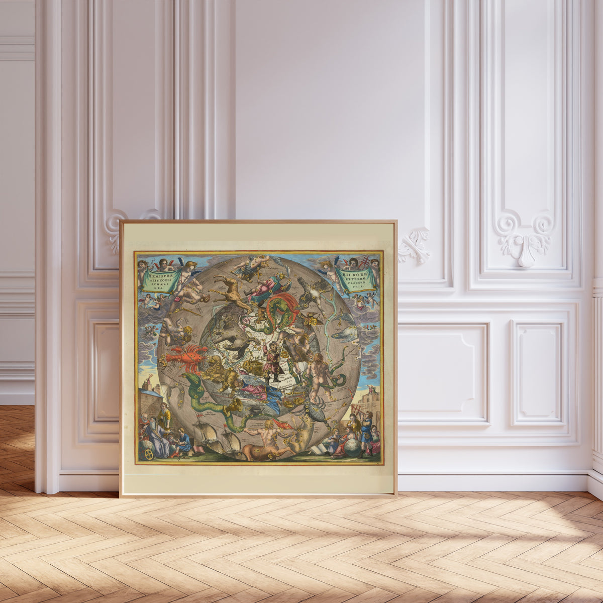 Andreas Cellarius — A Spherical View of the Northern Heaven and Earth (Plate 25) | Celestial Map Print