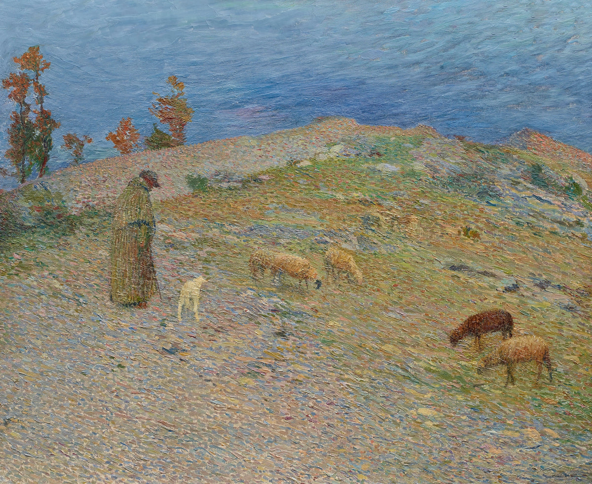 Henri Martin — Berger et ses moutons dans les Causses, Lot | Pointillist Landscape Print
