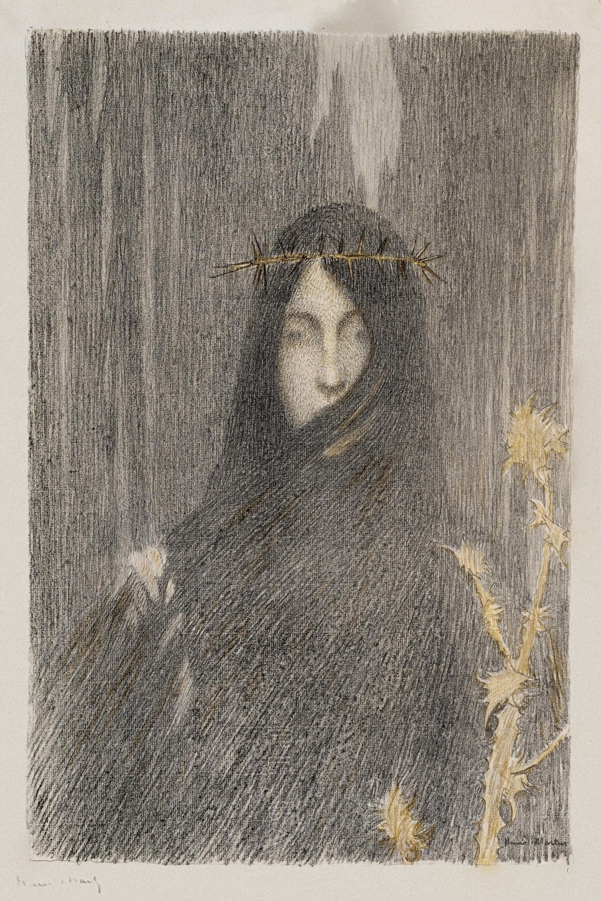 Henri Martin — Head of a Woman | Pointillist Portrait Print - 9ArtPrints