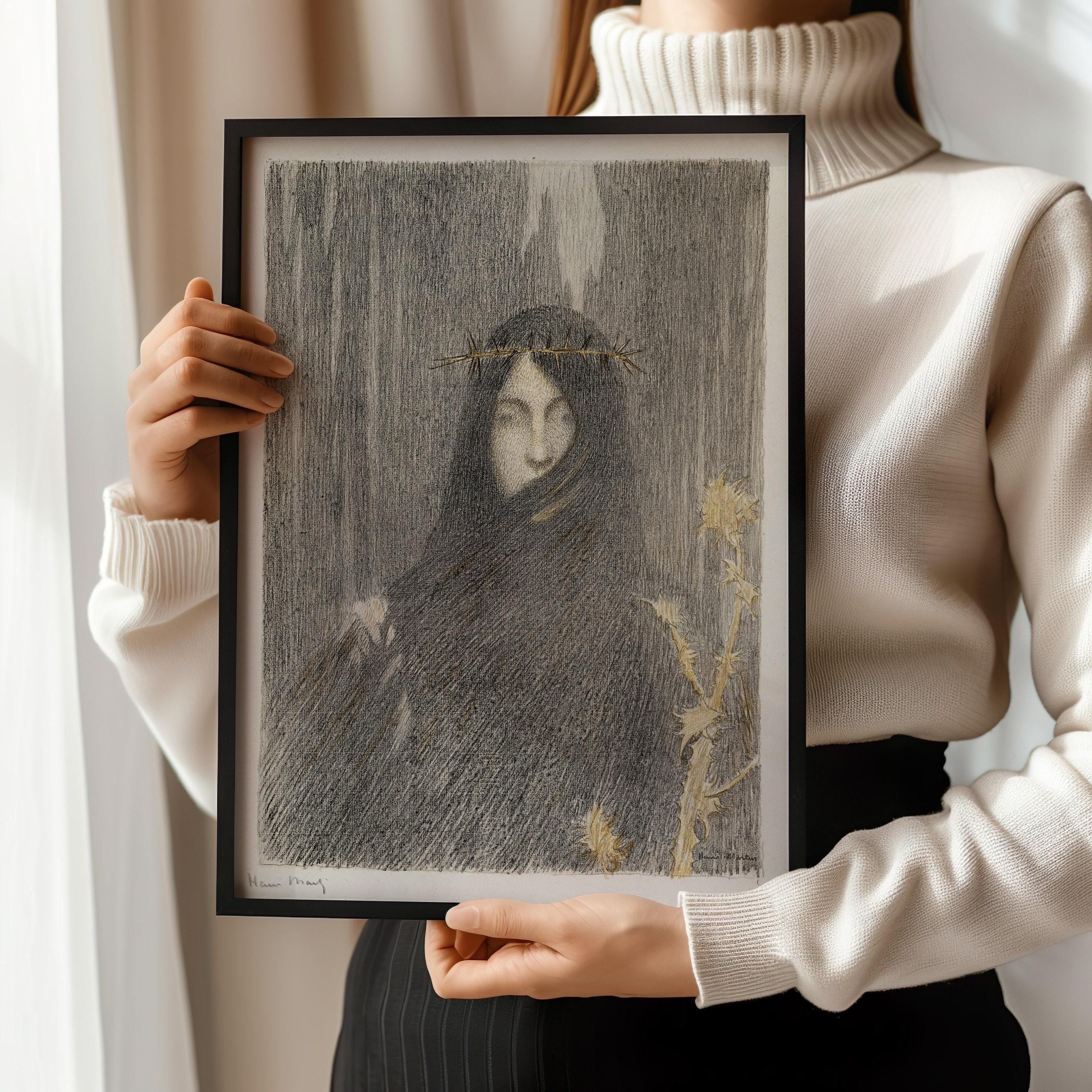 Henri Martin - Head of a Woman | Famous Vintage Impression Surreal Art (available handframed or unframed) - 9ArtPrints