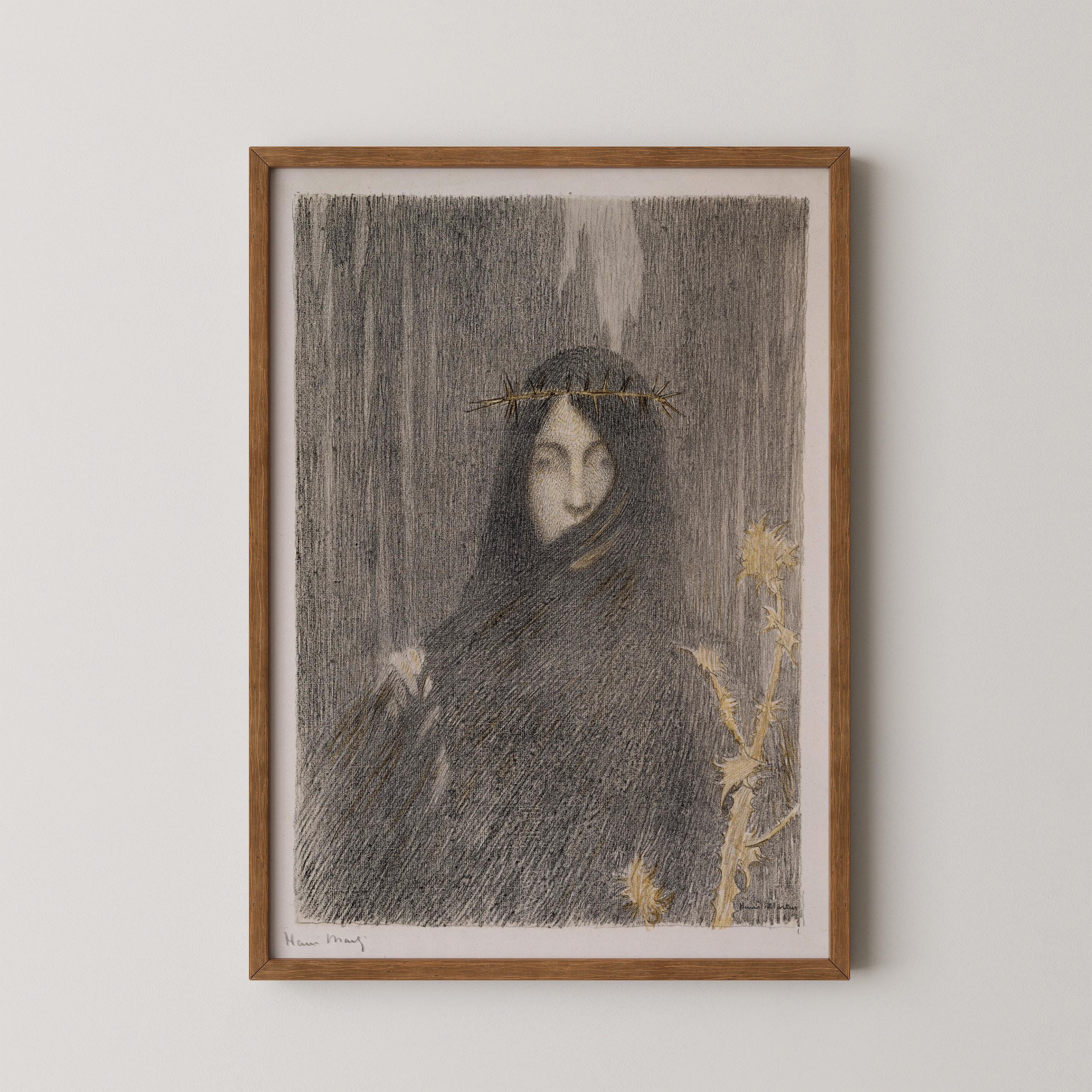 Henri Martin - Head of a Woman | Famous Vintage Impression Surreal Art (available handframed or unframed) - 9ArtPrints