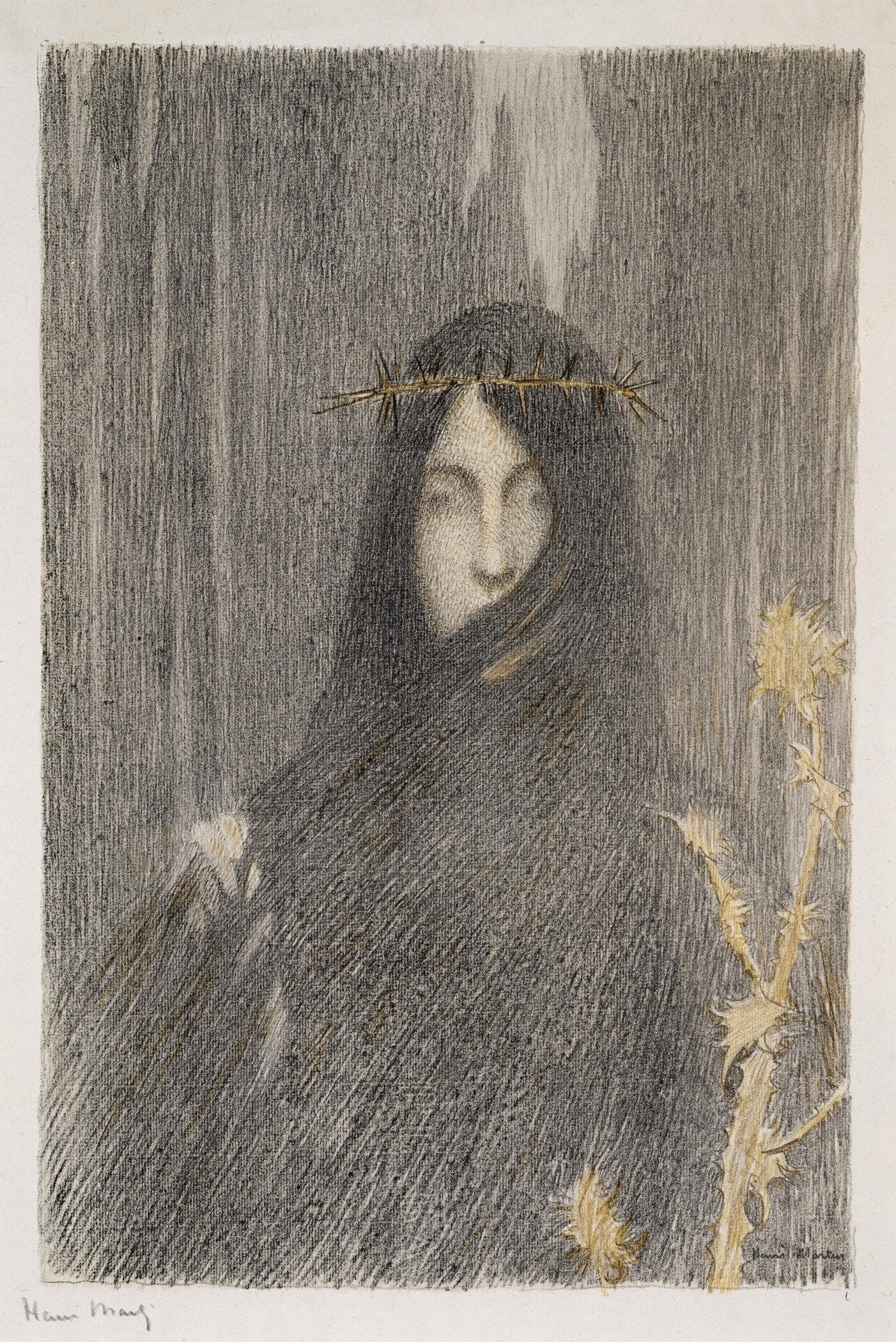 Henri Martin — Head of a Woman | Pointillist Portrait Print - 9ArtPrints