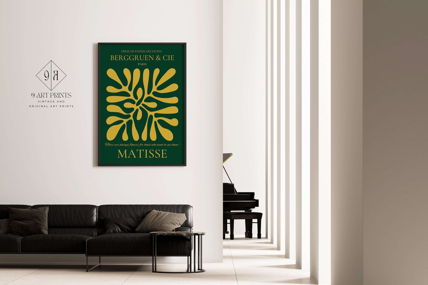 Henri Matisse - Forest Green Gold Emerald Leaf Poster | Papier Decoupes Exhibition Museum Poster (available framed or unframed) - 9ArtPrints