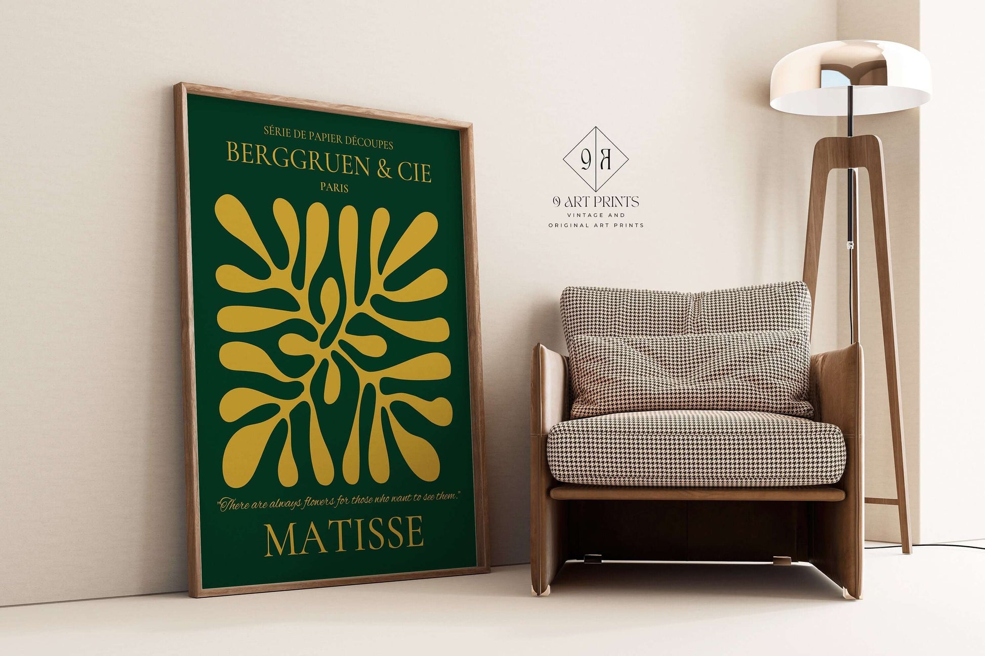 Henri Matisse - Forest Green Gold Emerald Leaf Poster | Papier Decoupes Exhibition Museum Poster (available framed or unframed) - 9ArtPrints