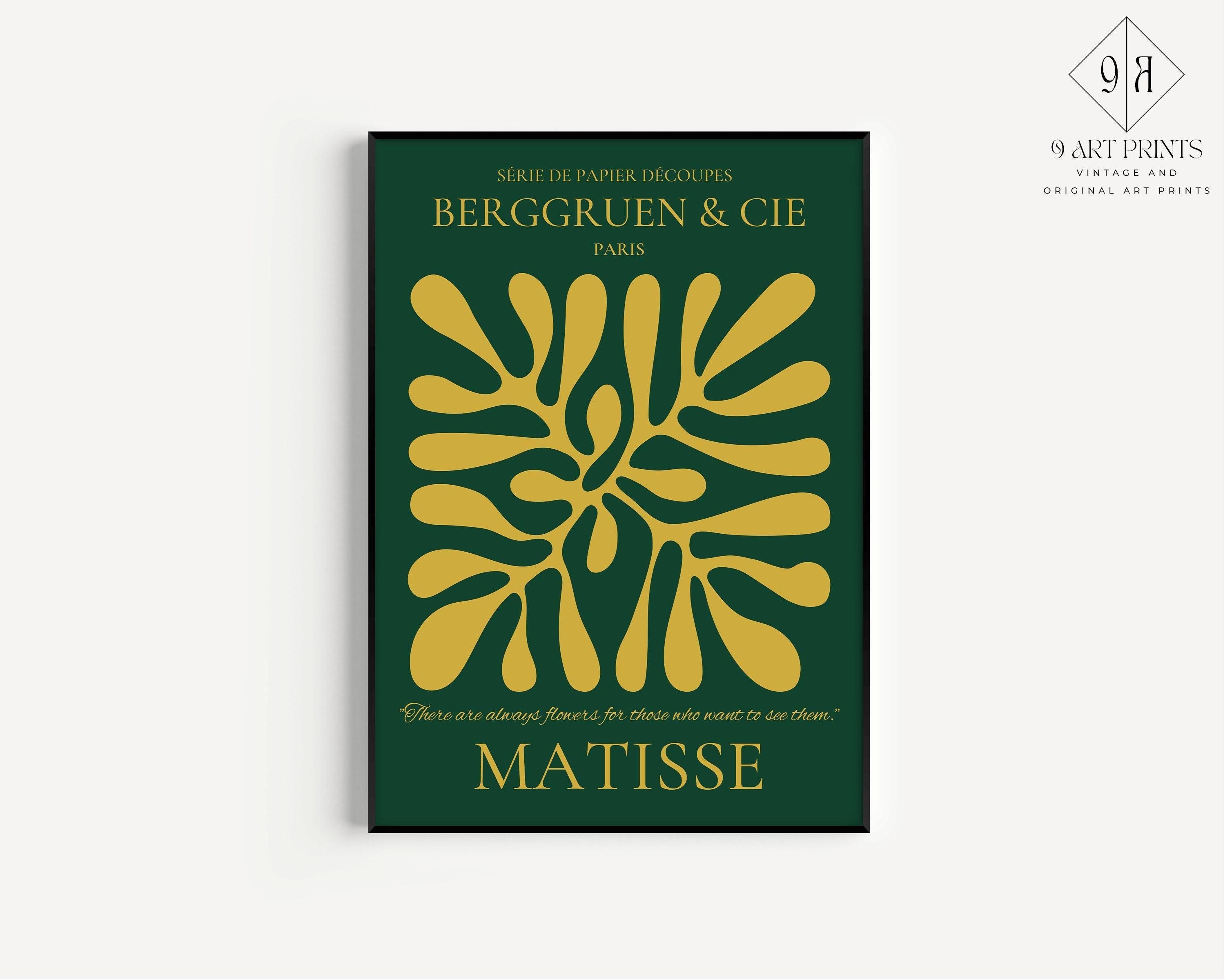 Henri Matisse - Forest Green Gold Emerald Leaf Poster | Papier Decoupes Exhibition Museum Poster (available handframed or unframed) - 9ArtPrints