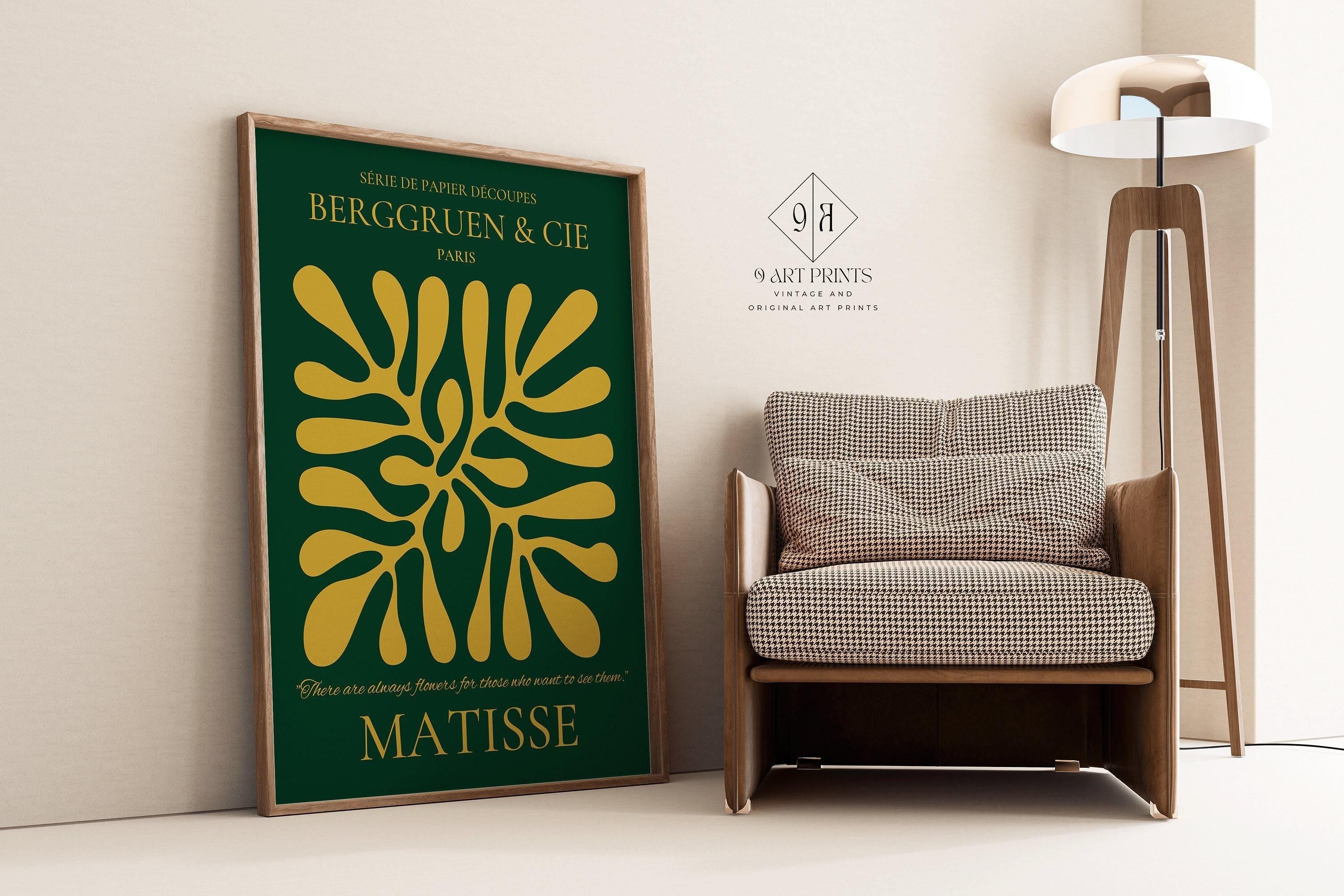 Henri Matisse - Forest Green Gold Emerald Leaf Poster | Papier Decoupes Exhibition Museum Poster (available handframed or unframed) - 9ArtPrints