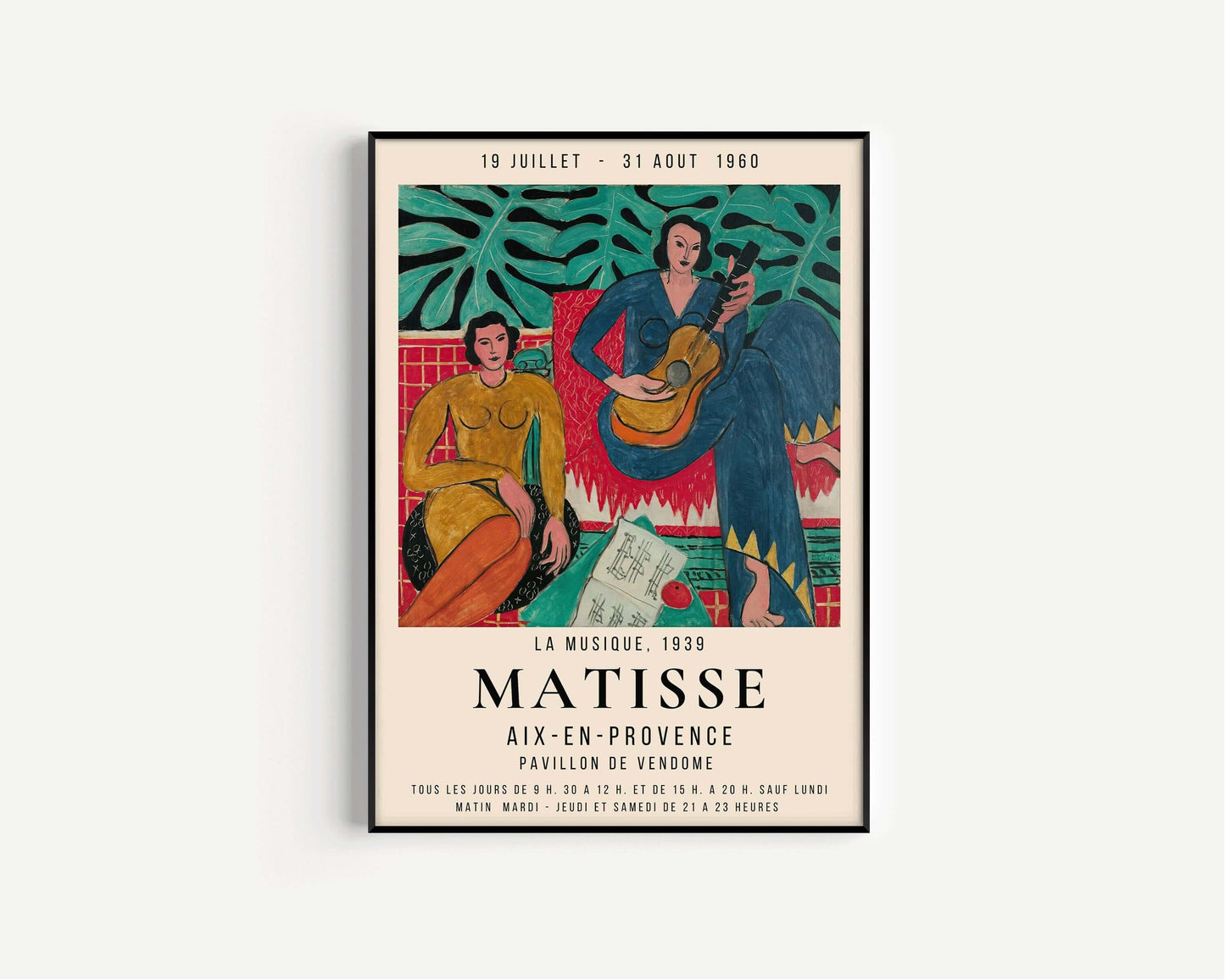 Henri Matisse - La Musique | Famous Painting Exhibition Poster (available framed or unframed) - 9ArtPrints