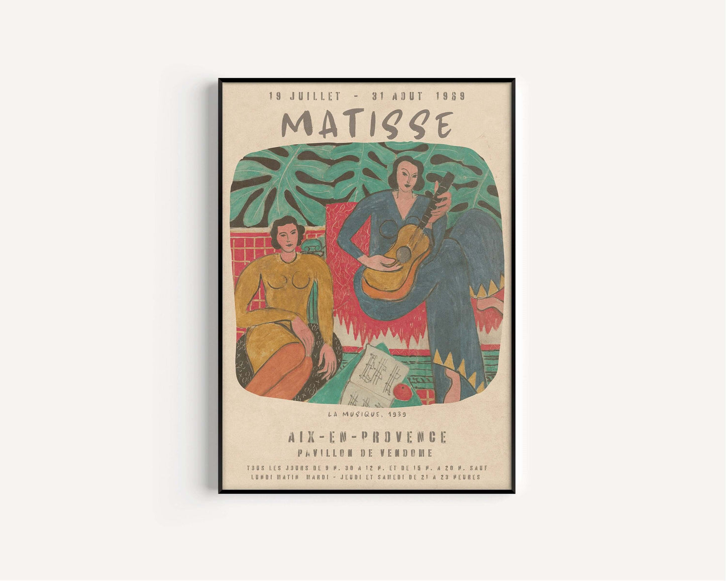 Henri Matisse - La Musique | Famous Painting Exhibition Poster (available framed or unframed) - 9ArtPrints