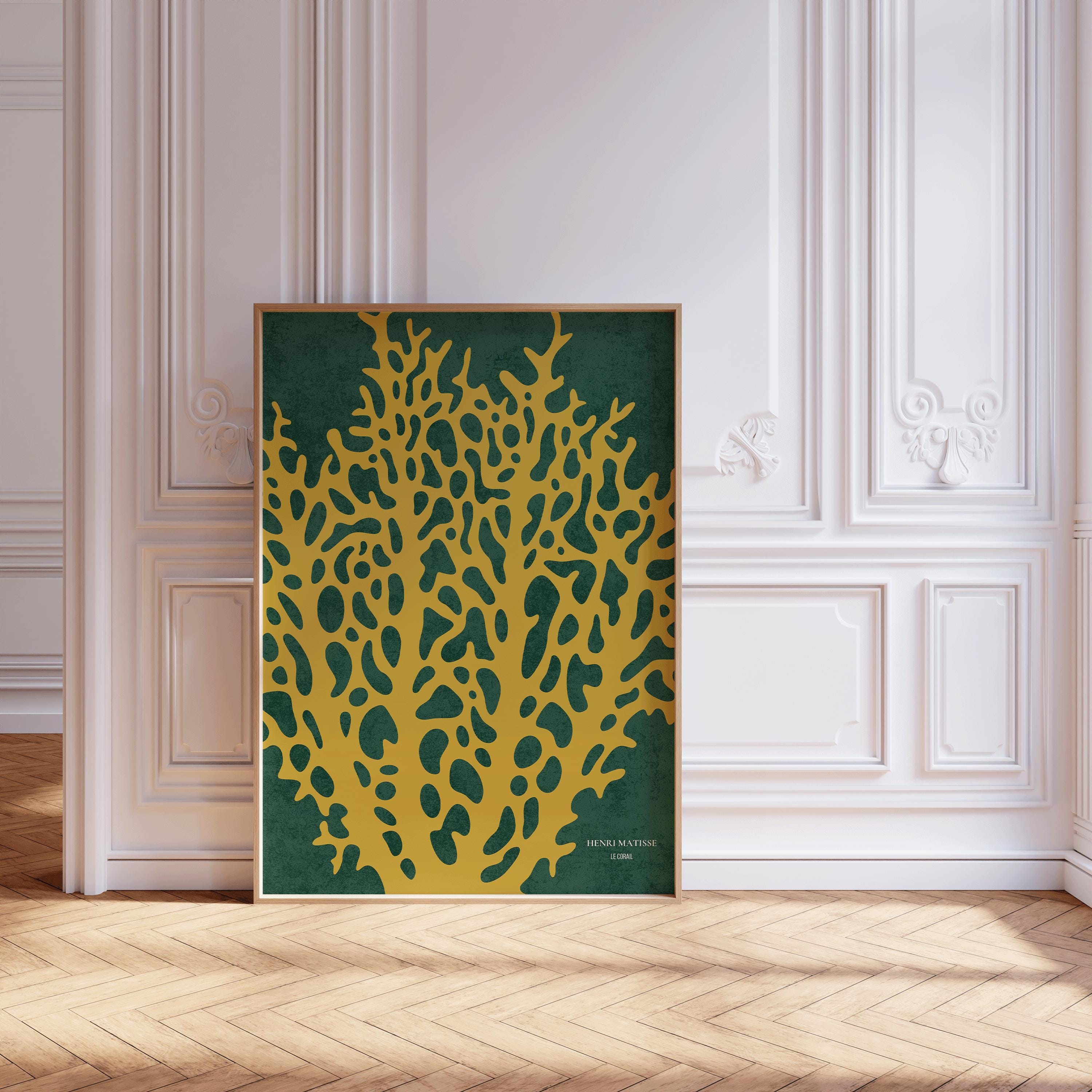 Henri Matisse - Le Corail 'Coral' | Exhibition Poster in Forest Green and Gold - 9ArtPrints