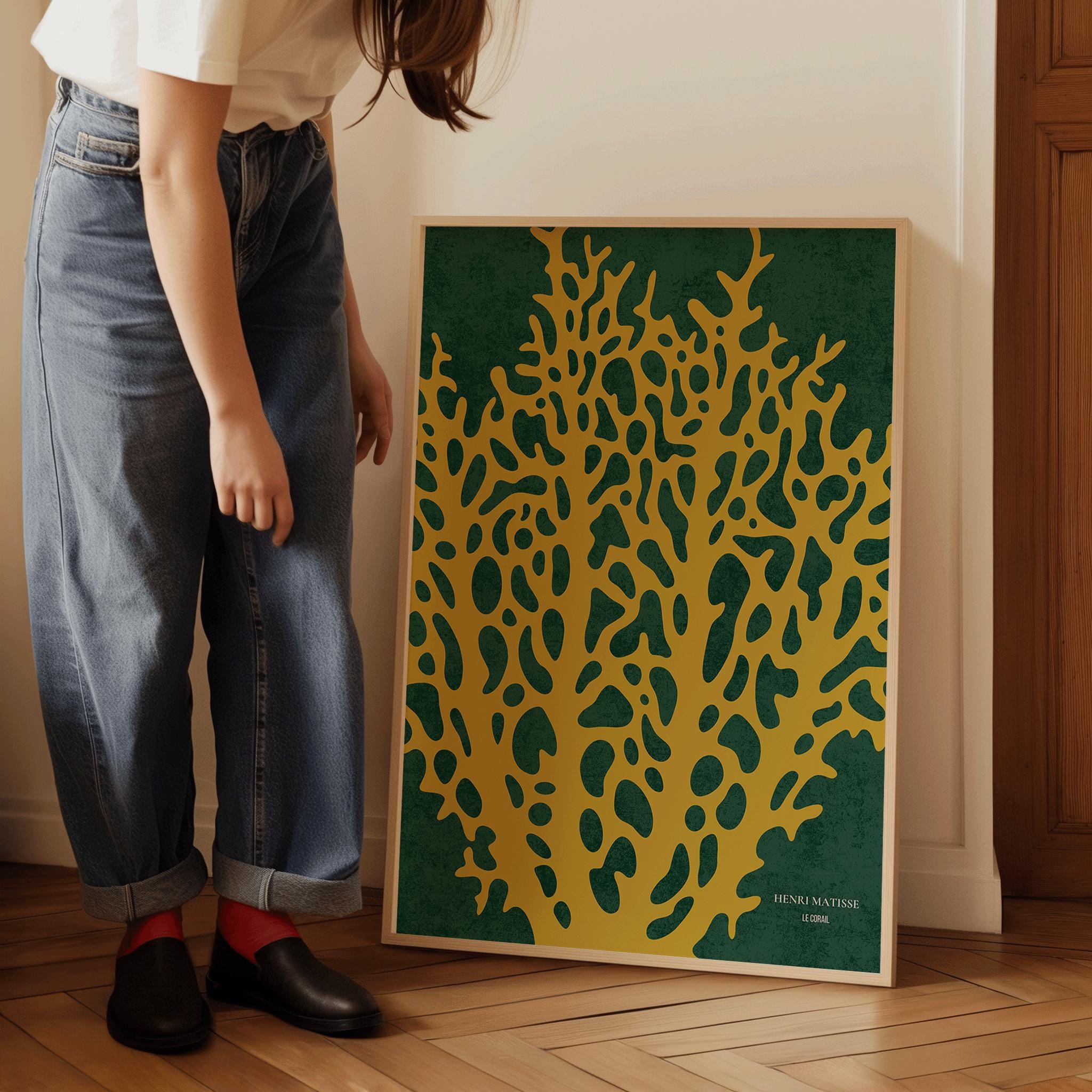 Henri Matisse - Le Corail 'Coral' | Exhibition Poster in Forest Green and Gold - 9ArtPrints