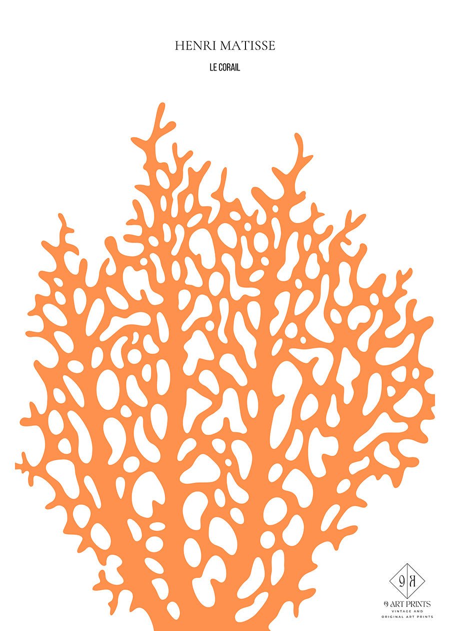 Henri Matisse - Le Corail 'Coral' | Exhibition Poster in Orange (available handframed or unframed) - 9ArtPrints