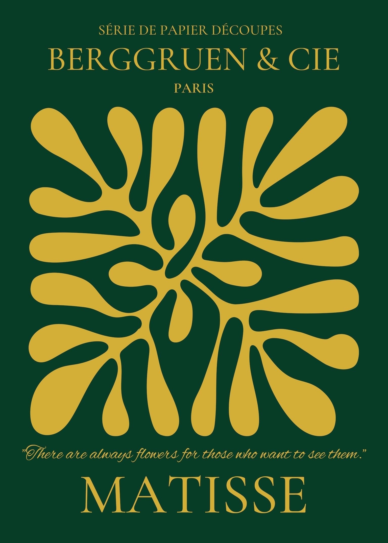 Henri Matisse — Leaf | Papiers Découpés in Forest Green and Gold - 9ArtPrints