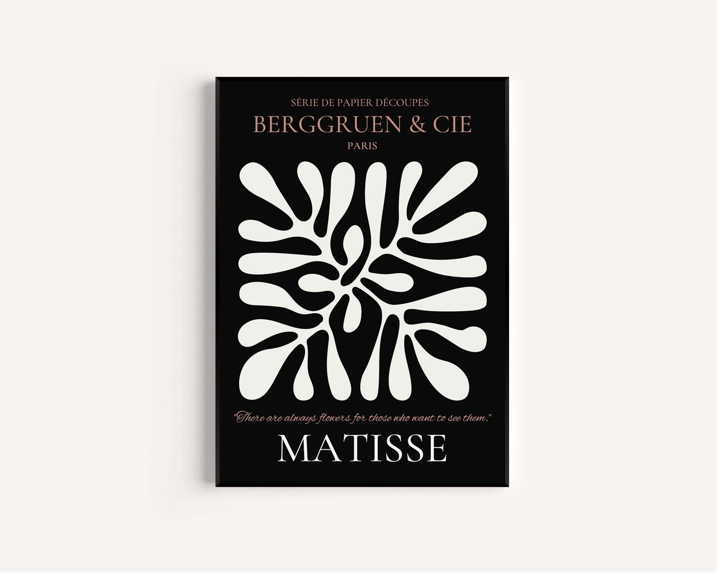 Henri Matisse - Leaf Poster Papier Decoupes | Exhibition Poster in Black and Brown Famous Painting (available framed or unframed) - 9ArtPrints