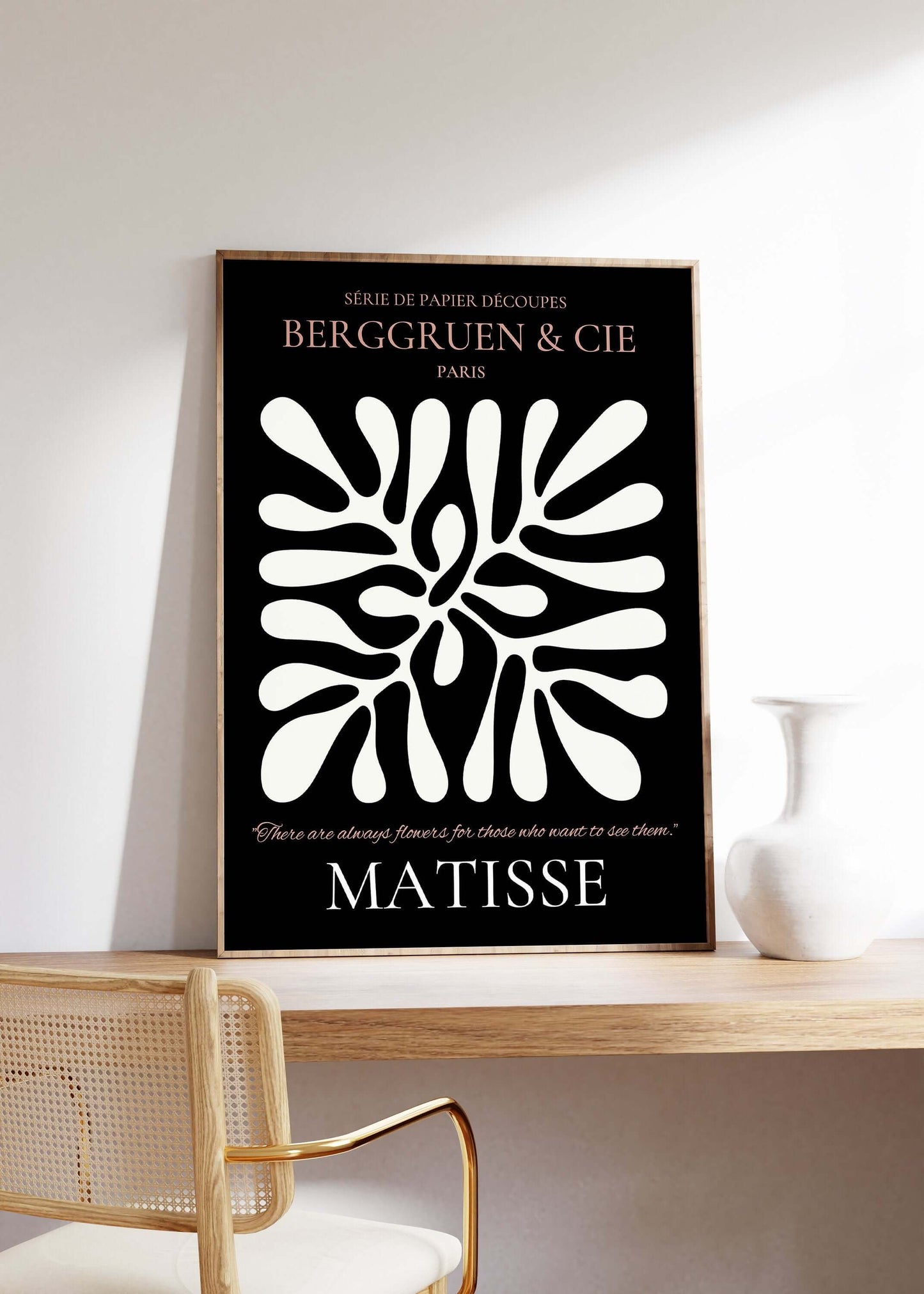 Henri Matisse - Leaf Poster Papier Decoupes | Exhibition Poster in Black and Brown Famous Painting (available framed or unframed) - 9ArtPrints