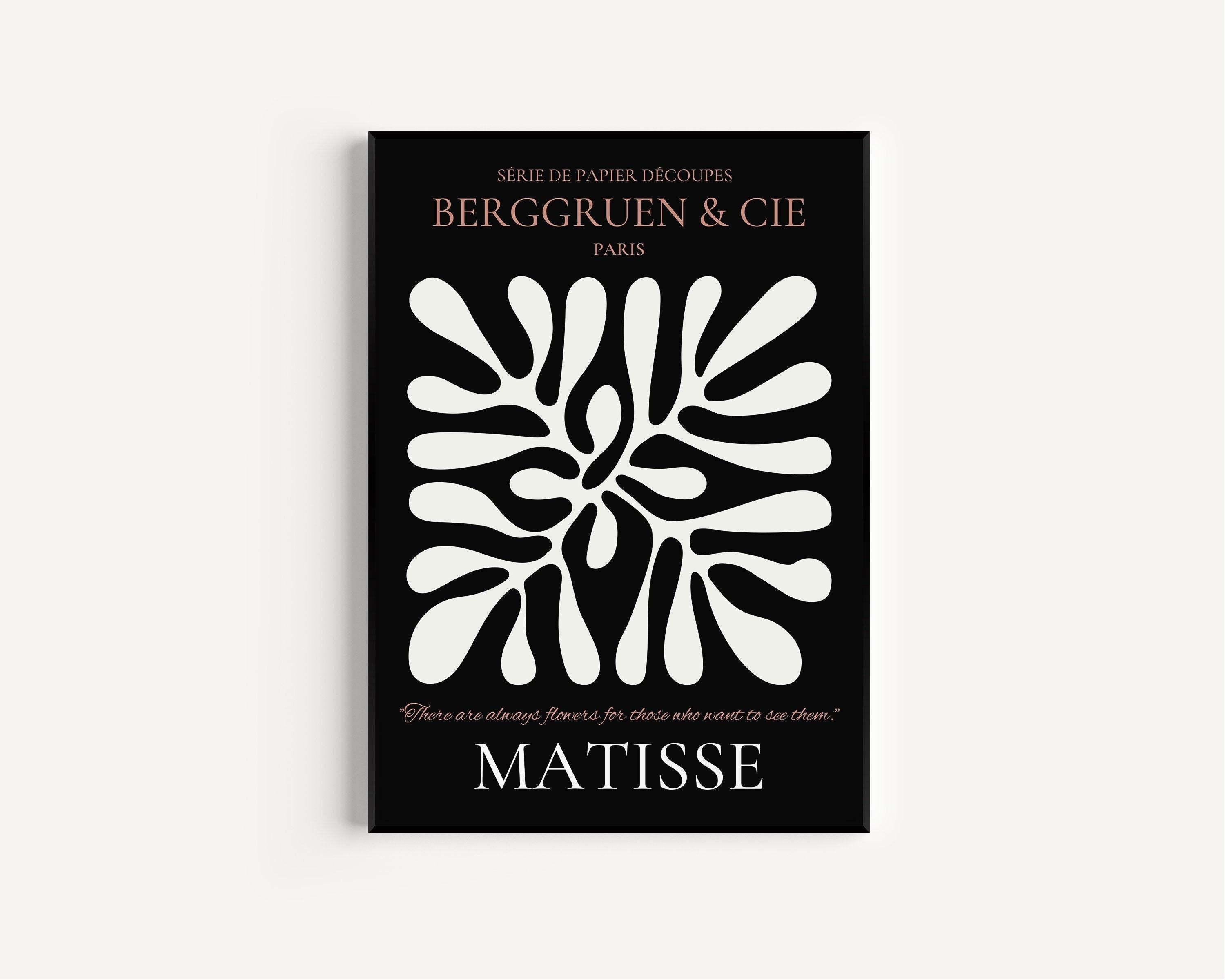 Henri Matisse - Leaf Poster Papier Decoupes | Exhibition Poster in Black and Brown Famous Painting (available handframed or unframed) - 9ArtPrints