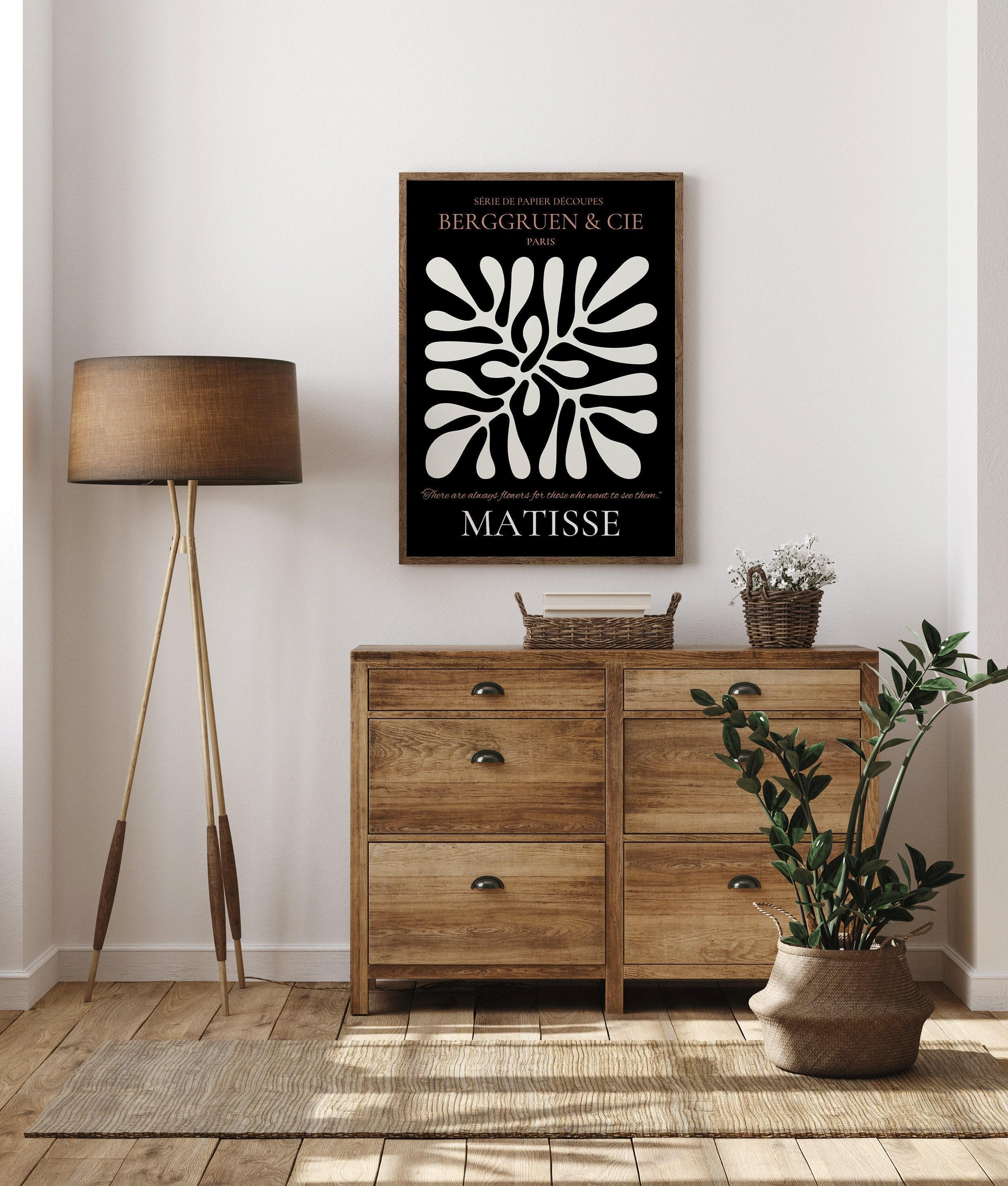 Henri Matisse - Leaf Poster Papier Decoupes | Exhibition Poster in Black and Brown Famous Painting (available handframed or unframed) - 9ArtPrints