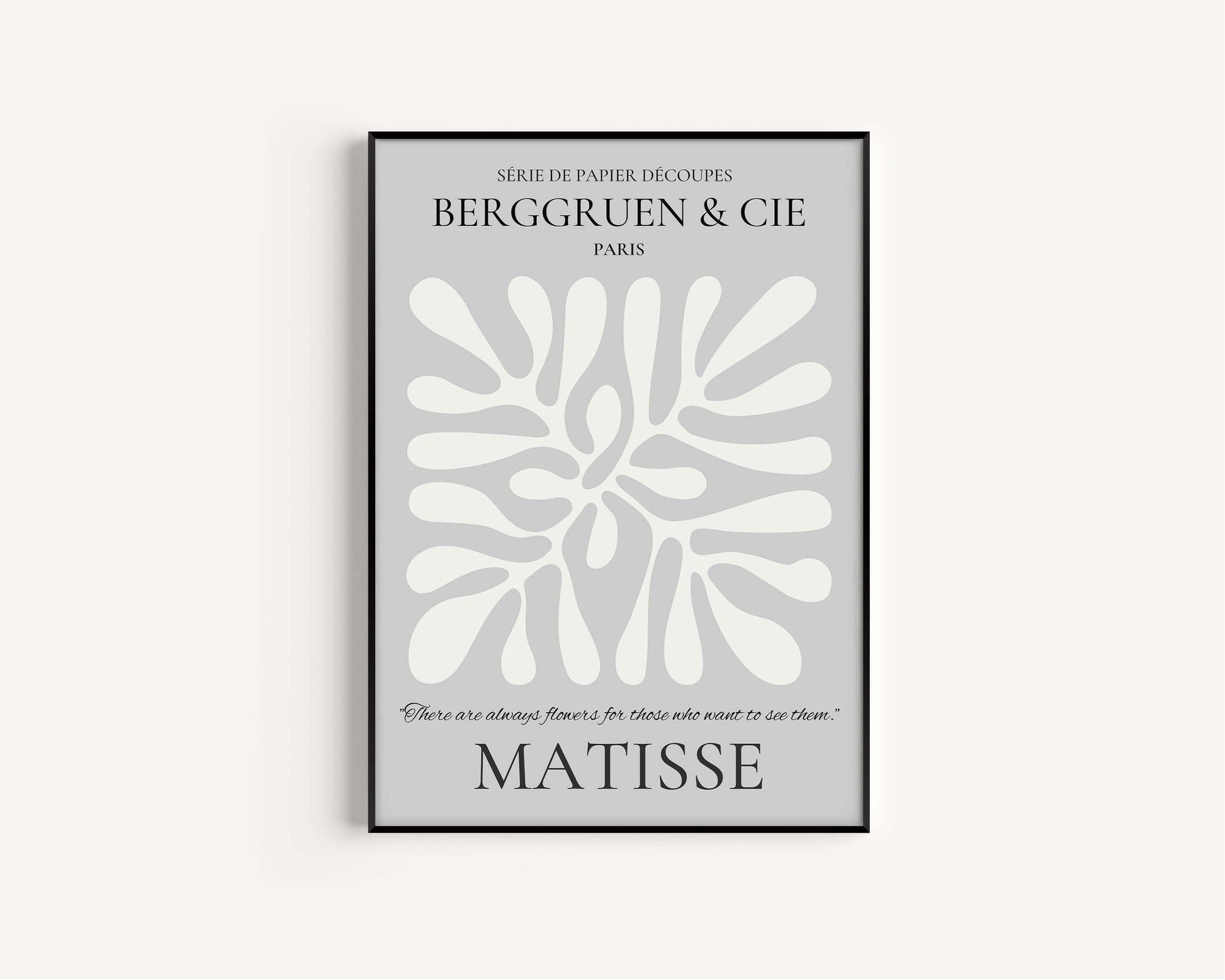 Henri Matisse - Leaf Poster Papier Decoupes | Exhibition Poster in Grey Famous Painting (available framed or unframed) - 9ArtPrints