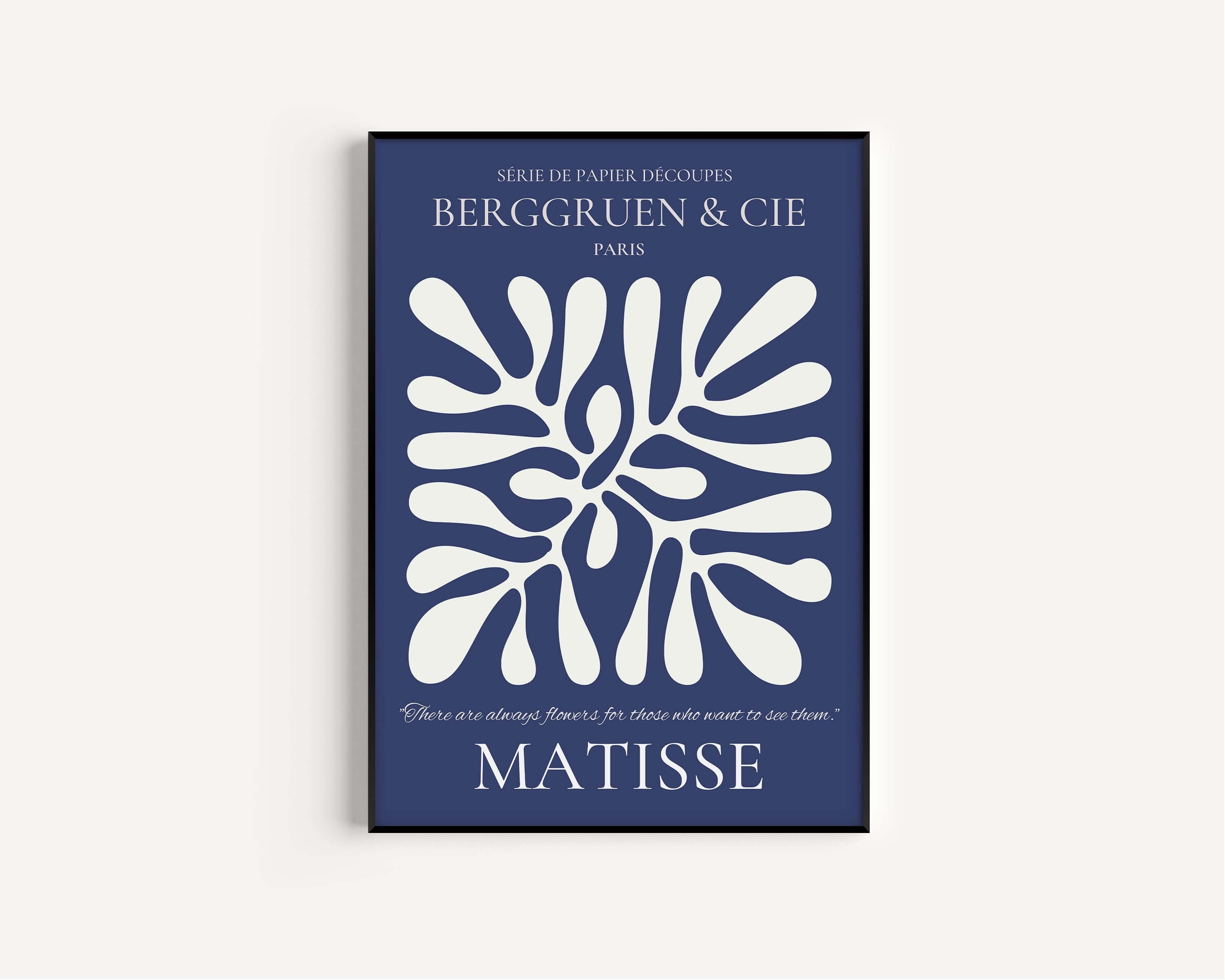 Henri Matisse - Leaf Poster Papier Decoupes | Exhibition Poster in Indigo (available framed or unframed) - 9ArtPrints