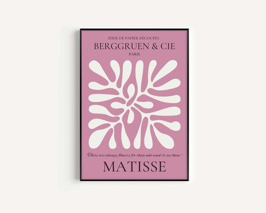 Henri Matisse - Leaf Poster Papier Decoupes | Exhibition Poster in Lilac Famous Painting (available framed or unframed) - 9ArtPrints